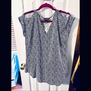 EXPRESS Cold Shoulder Animal Print Top
